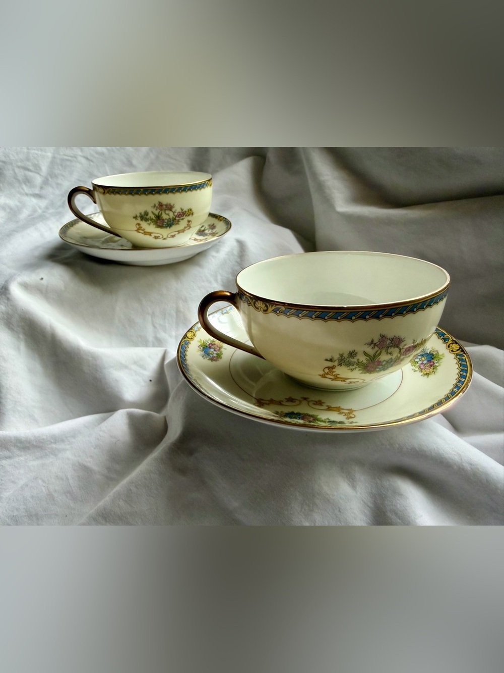 Vintage Noritake bone china. Teacup and saucer . Set of 2,